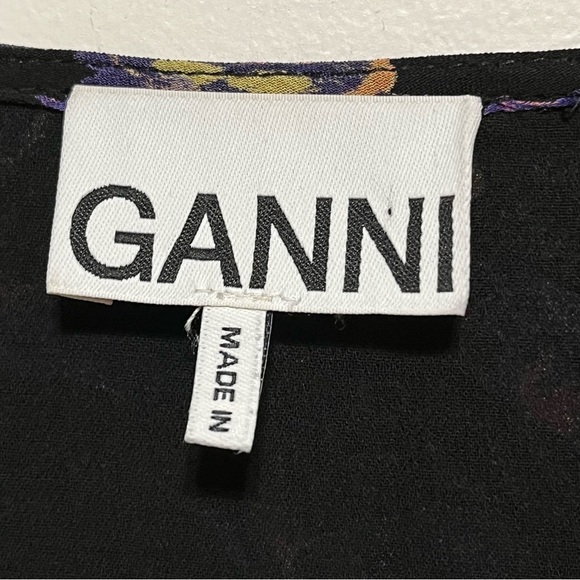 Ganni Floral Print Georgette Wrap Dress, Small - Picture 10 of 15